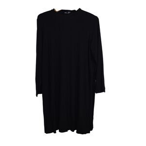 Eileen Fisher Womens Dress Mock-Neck Stretch Long Sleeves Black Size L